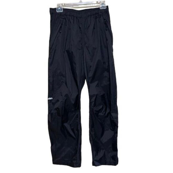Campmor Rain Wind Pants Men Medium Black Nylon Elastic Waist Camping Hiking - Picture 1 of 7